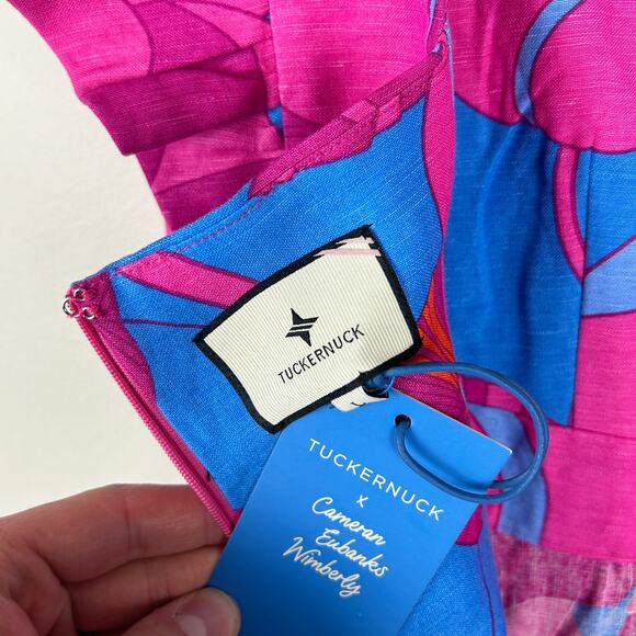 Tuckernuck x Cameran Wimberly Azalea Edisto Bow Linen Blend Dress L - Picture 7 of 9